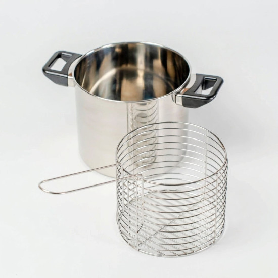 Stainless Steel Frying Pot with Basket 